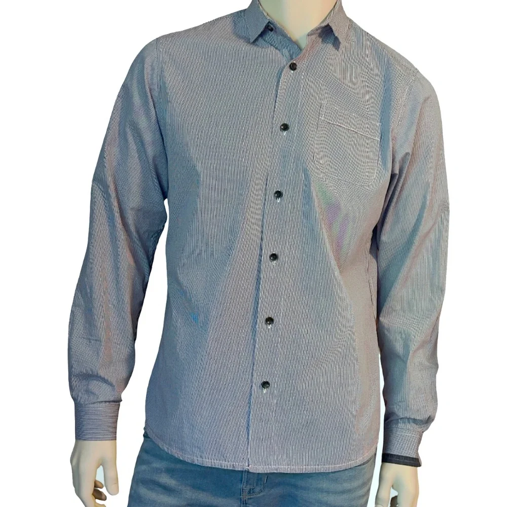 Descendant of Thieves Dres Ladro Shirt 100% Cotton Micro Gingham Check Excellent - Picture 2 of 15